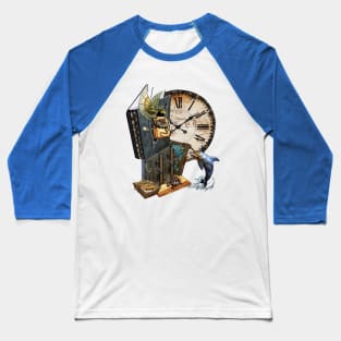 Steampunk-dolphin & dragon-storybook Baseball T-Shirt